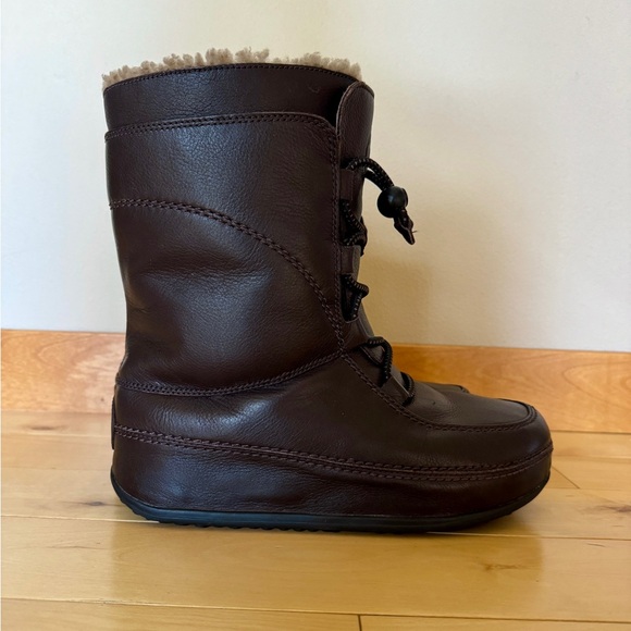 FITFLOP Leather Shearling-lined Winter boots! Size 40/10 - Picture 7 of 9
